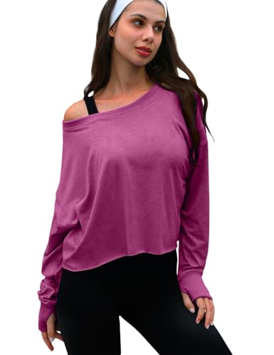 Image of UNIANKIYA Open Back Workout Tops for Women Long Sleeve Cropped Athletic Clothes Gym Running Yoga Low Impact Sports T Shirts