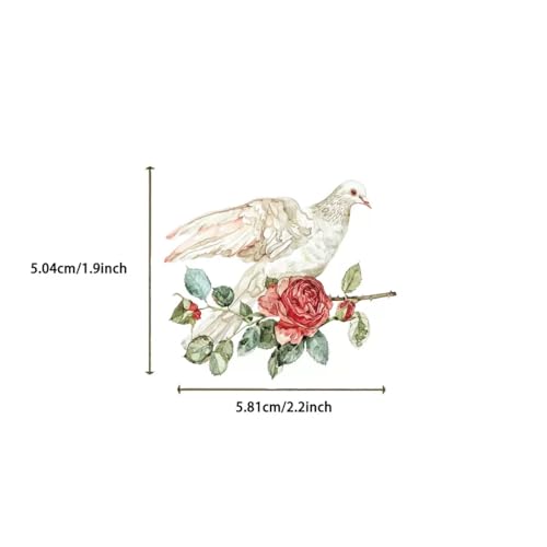 50 PCS Transparent Floral Stickers - Aesthetics Sticker Set Vintage Flower Decals for Scrapbooking Card Making Journaling Paper Crafting - image 3