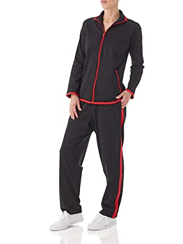 Amerimark Women Striped Sweatsuit Set – Soft 2-Piece Tracksuit Zip-Up Jacket Elastic Waist Pants – Relaxed Athletic Outfit #TOP21