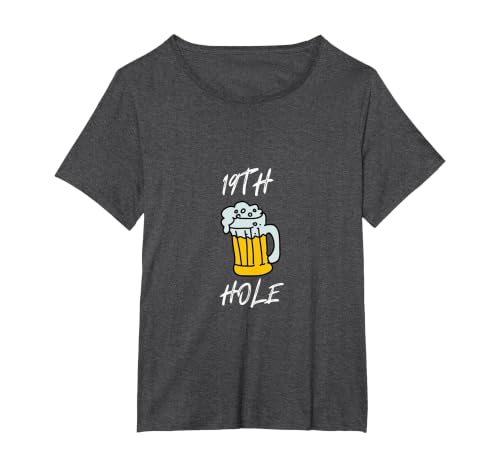 19th Hole. T-Shirt, Women's Plus, Dark Heather Grey, 4X