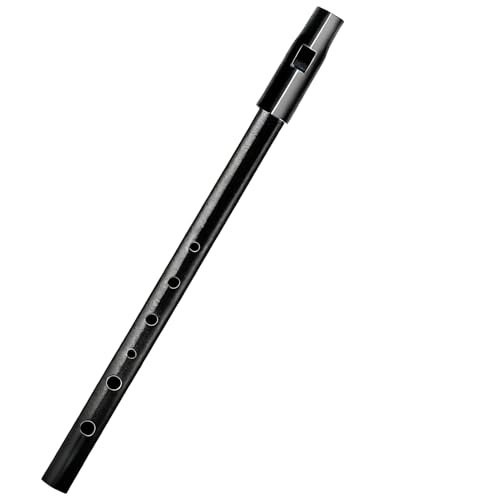 Tin Whistle, Irish Whistle Traditional Penny Whistles D Key 6 Hole for Traditional Celtic Music for Celtic Music Enthusiasts Beginners Professional Performers Composers with Soft Black Pouch (Black)