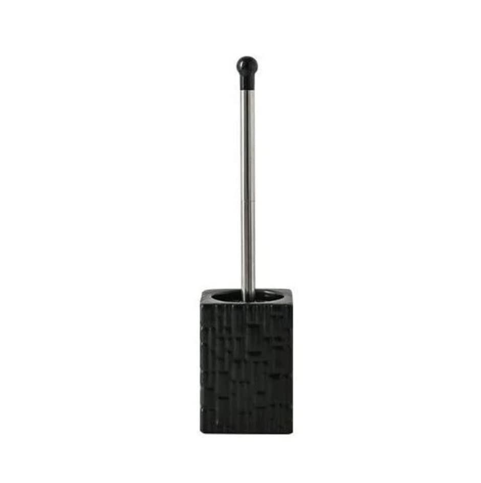 BOGAZY Inodoro Cepillo Escobilla Y Soporte para Inodoro De Cerámica, Juego De Escobilla para Baño, Mango Largo De Acero Inoxidable, Limpia El Inodoro Escobillas BañO(Black)