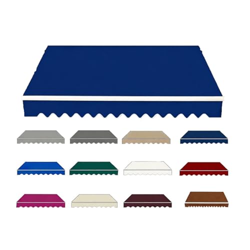 Retractable Awning Fabric Replacement, Outdoor Patio Canopy Waterproof Polyester Sun Shade Shelter Cover for Shop，Door(Dark Blue,8x6.5ft)