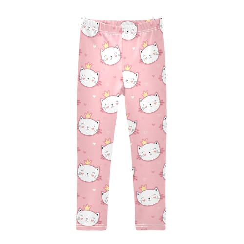 Girls Basic Leggings Baby Girls Pants Cat Cartoon Soft Footless Stretchy Tights Pants 4-10Y