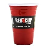 Red Cup Living 24Oz Tumbler Cups, Insulated Reusable Plastic Drinking Glasses, Summer Cup, Beer Stein, Travel Coffee Tumbler for Hot & Cold Drinks, Water Container, Kitchen Cup, Gifts for Men & Women