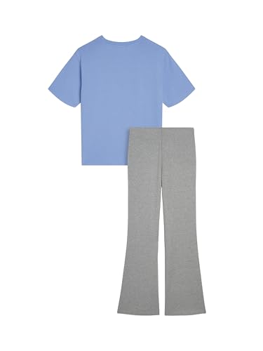 Image of PUMA Girls' Short Sleeve Tee & Legging Set, Logo Graphics, Crewneck