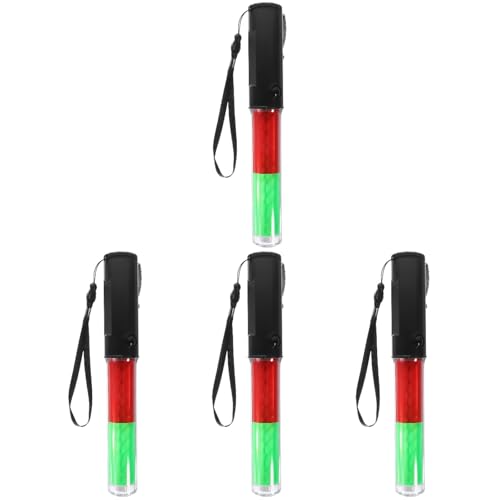 SOLUSTRE 4 Stück Konzert-Leuchtstäbe Stock Blinkende Leuchtstäbe Konzert Leuchtstäbe Verkehrsleitstab glühen warnleuchte led leuchtstab dekoration dekorativer Jubelstab leuchtender Stab Abs