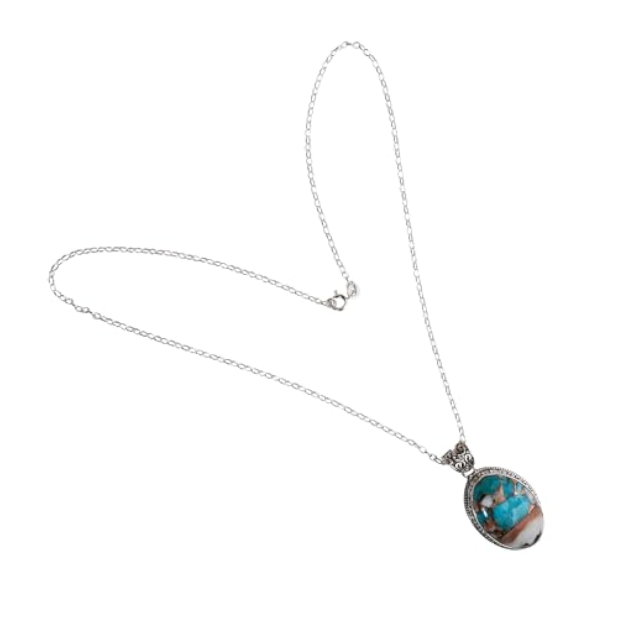 Women's Turquoise Pendant Necklace, Boho-Chic Style
