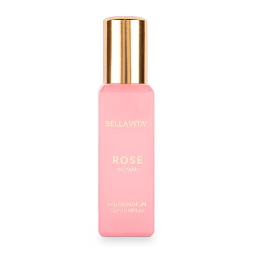 Bellavita Luxury Rose Eau de Parfum | 20 ml (0.7 fl.oz.) | Travel Size Perfume for Men | Aromatic, Lavender, Carnation, and Musk Notes | Long Lasting Men's Fragrance