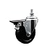 Soft Rubber Swivel Threaded Stem Caster w/4" x 1.25" Black Wheel and 10MM Stem & Posi Locking Brake - 200 lbs Capacity/Caster - Service Caster Brand