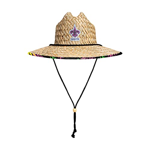 Image of FOCO Men's NCAA College Team Logo Floral Straw Sun Hat