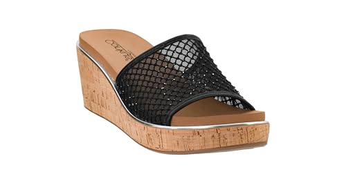 Corkys Footwear Women's Lets Mesh Around 2.5-Inch Wedges - Featuring A Single Mesh Strap With Rhinestones, All-Day Comfort With EVA Insoles, And A Stylish Design for Every Occasion3