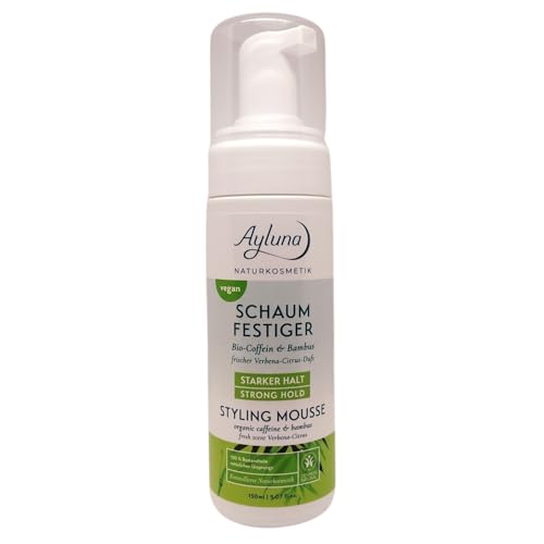 Ayluna Naturkosmetik, Schaumfestiger Bio-Coffein & Bambus, starker Halt, 150 ml, vegan & bio