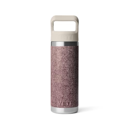 Image of YETI Rambler 18 oz Bottle, Vacuum Insulated, Stainless Steel with Color Matching Straw Cap, Riverhead Red