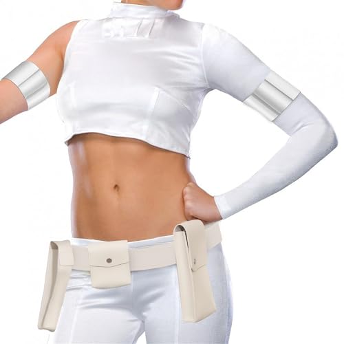 3 Pcs Halloween Queen Costume women Accessories Include Cream Adjustable Holster Belt and Open Silver Cuff Bracelet for Women costumes party2