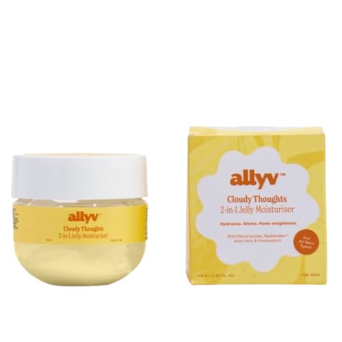 Image of Allyv Cloudy Thoughts 2-in-1 Jelly Moisturiser with Niacinamide, Radianskin, Aloe Vera & Pentavitin - Brightening, Dark Spot Reduction & Glow Boosting, Evens Skin Tone - 100 gm