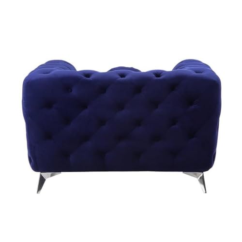 Sillón Azul de Tela con Estructura de Madera miniatura 5