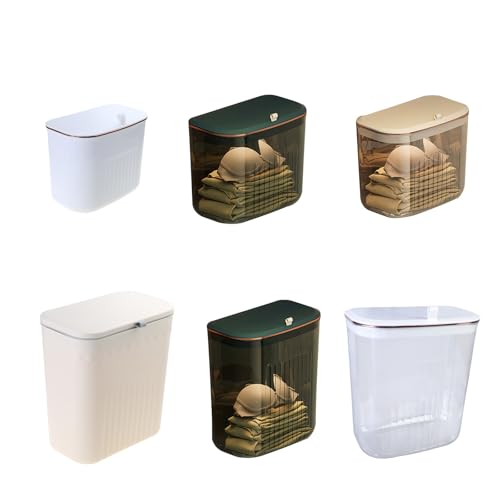 Caneca de basura rectangular con tapa para cocina y pared miniatura 7