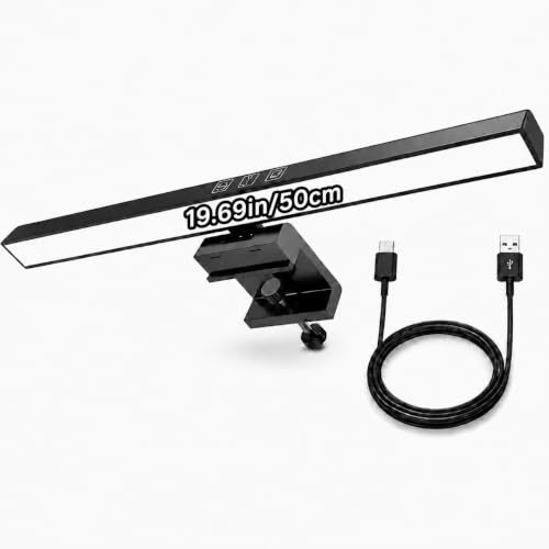 Image of 19.69-Inch Monitor Screen Light Bar with Smart Touch Sensor| USB Powered 5W LED E-Reading Lamp| 3 Color Temperature Modes, Stepless Dimming,60-Min Timer