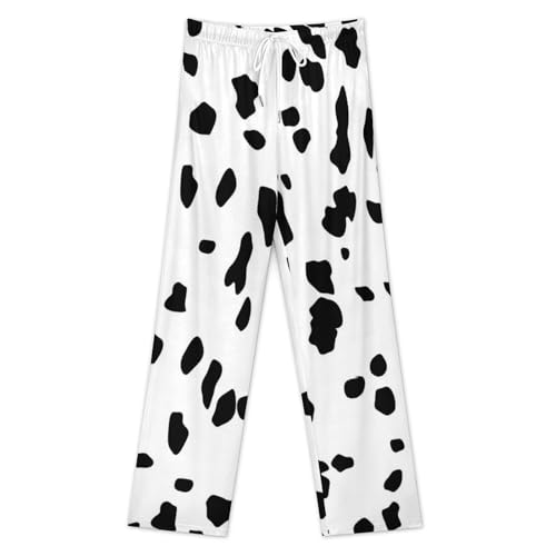 Dalmatian Dog Print Mens Pajama Pants Wide Leg Sleep Drawstring Sleepwear Casual Loungewear2