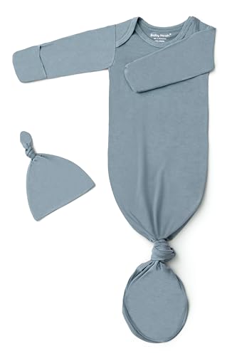 Baby Noah Newborn Knotted Gown for Boy Girls, Newborn Coming Home From Hospital Outfit, Baby Tie Gown Nightgown