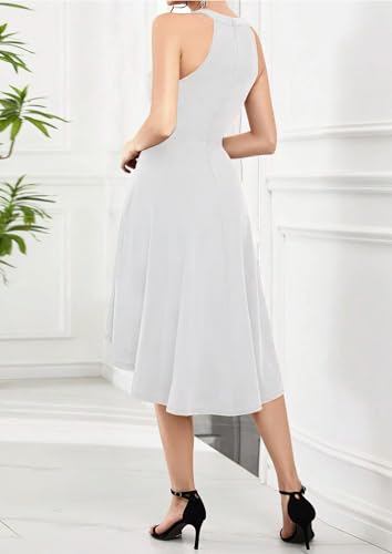 Image of Womens Dress 2025 Spring Summer Halter Neck Sleeveless Mini Dresses