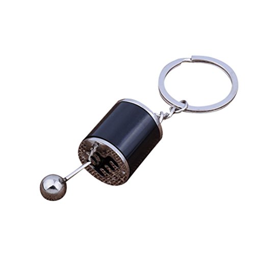 Keychain,Tuscom Car Gift,Gear Knob Gear Shift Gear Stick Gear Box Metal Key Chain Keyfob Car Keyring Gift (Black)