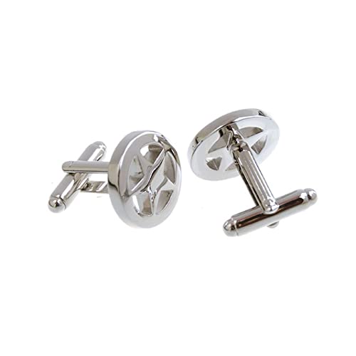 MRCUFF Sheriff Ranger Officer Badge Star Pair Cufflinks in a Presentation Gift Box & Polishing Cloth3