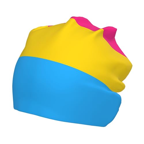 Pansexuality Pride Flag Children Hip Hop Knitted Hat Kids Elastic Leisure Knit Cap Warm Sleep Beanies Black