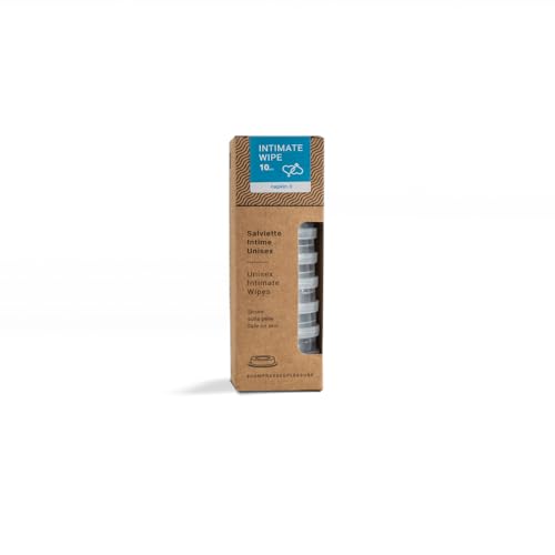 Paquete de 10 toallitas húmedas de bolsillo para la higiene íntima personal listas para usar Napkin Go Intimate. Toallitas biodegradables, dermatológicamente probadas. Unisex.