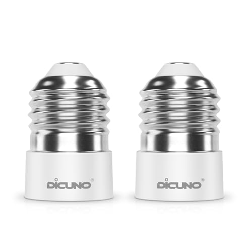 DiCUNO E27 vers E14 Adaptateur de douille de 2 pièces Adaptateur Convertisseur de douille de base de lampe de haute qualité pour ampoules LED et à incandescence et ampoules fluocompactes