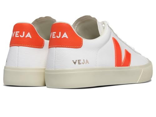 Image of Veja Men Campo Sneakers White - Orange Fluo 9 US