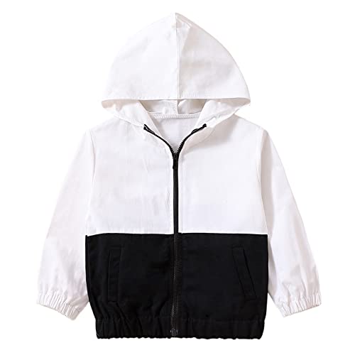 Toddler Boys Windbreaker Long Sleeve Windproof Coats Cartoon Print Hooded Jacket