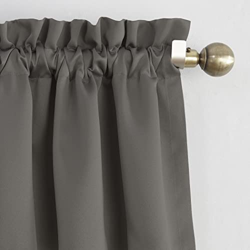 Sun Zero Barrow 2-Pack Solid Total Blackout Rod Pocket Curtain Panel Pair, 54" x 84", Steel, Steel Gray, W 108" x L 1" (2 Panels) - Image 2