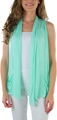 Image of ToBeInStyle Womens Open Front Casual Shrug Lightweight Layering Cardigan Sleeveless or Short Sleeve