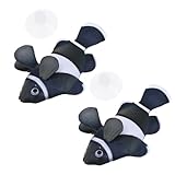 OSOLADY 2 Piezas Adornos Flotantes de Silicona Pez Realista para Acuario Decoración Artificial Resistente al Desvanecimiento Fácil de Limpiar para Paisaje Subacuático