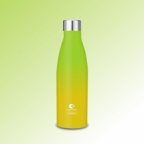 Image of Clay Craft Vacbott Gerald Dual Tone Insulated Double Wall|18 Hours Hot and 24 Hours Cold Water Bottle Vacuum Insulated|Thermosteel|Flask 500ml Bottles|BPA-Free|BIS Certified|1Year Limited Warranty