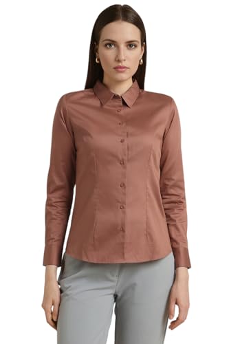 Image of Van Heusen Women's Regular Fit Solid Full Sleeve Cotton Rich Formal Shirt