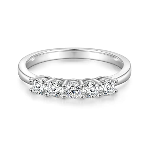 SHINYSO Wedding Band for Women Cubic Zirconia Stackable Engagement Rings Promise and Anniversary Ring Silver Size 4-10