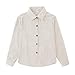 Boys Long Sleeve Corduroy Shirts Vintage Western Shacket with Pockets Spring Casual Solid Collared (Beige, 11-12 Years)