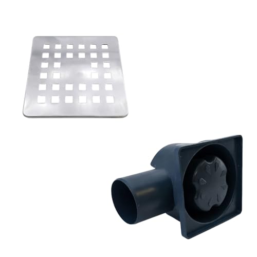 Kare Yer Süzgeci 10x10 Paslanmaz Çelik 45 mm Zemin Süzgeci Banyo Duş Tuvalet Su Tahliye Izgarası