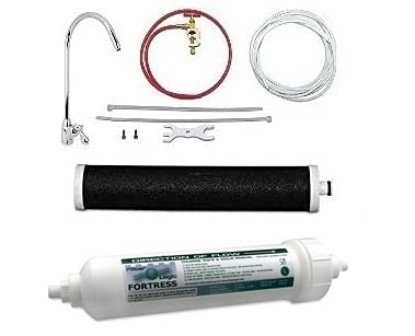 Under Sink Drinking Water Filter Kit Fortress System Including Baseball Swan Neck Lever Filter Tap/Faucet - Modern - Recyclable Carbon Block in Reusable Housing