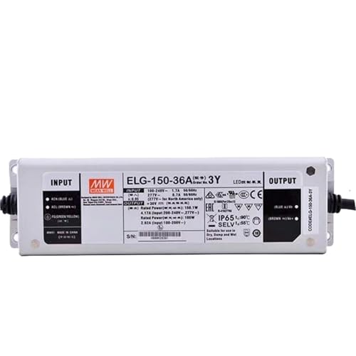 Pilote d'éclairage LED 36V 4.17A tension constante PFC active IP65 AC-DC