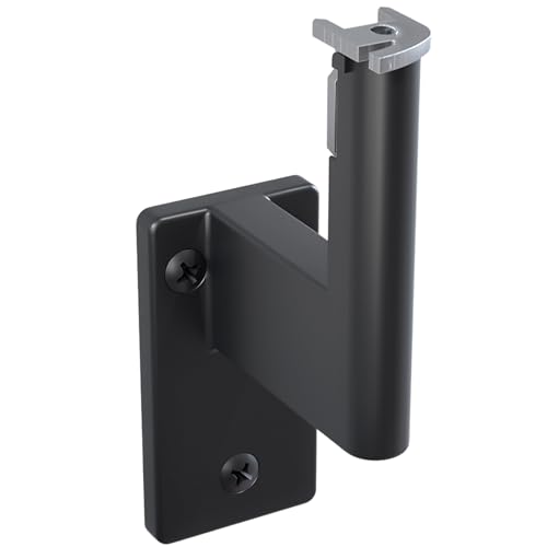 Handrail Bracket for Promenaid System, Satin Black Powder-Coat Finish, ADA Compliant, Clip in Place, Supports 500 lbs., Pivots for All Angles