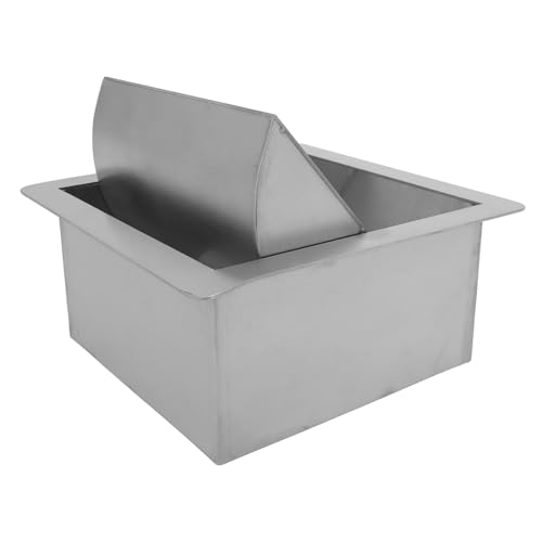 Housoutil Tapa Abatible para Cubo de Basura Empotrado Acero Inoxidable Cuadrada Diseño para Encimera de Cocina y Baño Cubierta Resistente y Antihumedad para Uso Doméstico y Comercial