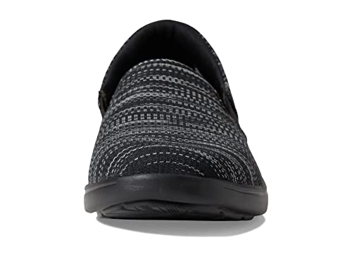 Skechers Women's Arch FIT Uplift-Cheerful Loafer Flat, Black/Grey, 9