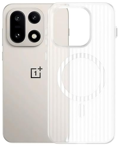 Image of Kapa Wave Magnetic Frosted Grip Back Cover for OnePlus 15 | [MagSafe Compatible] Wireless Charging, Slim, Metal Buttons Matte Finish Back Case (White)