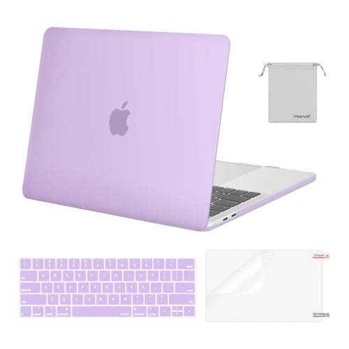 Image of MOSISO Compatible with MacBook Pro 13 inch Case M2 2025, 2024, 2023, 2022-2016 A2338 M1 A2251 A2289 A2159 A1989 A1708 A1706, Plastic Hard Shell&Keyboard Cover&Screen Film&Storage Bag, Light Purple