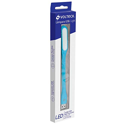 Volteck 1W USB Flexible LED Lamp, Blue, Touch Control, Minimalist Style, Highly Efficient, 1 Year EU Spare Parts