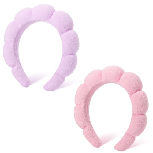 DRESHOW Spa Headband for Women Sponge Headband for Washing Face Clouds Soft Terry Cloth Makeup Skincare Headbands